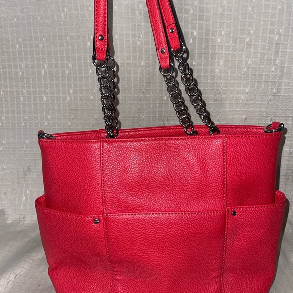 EUC Dana Bachman Red Leather Crossbody Handbag - Picture 2 of 12